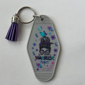 Suicide prevention motel keychain